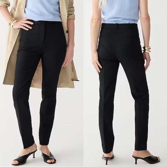 J.CREW Cameron Pants Women 0 Black Slim 4-Season Stretch G8547 - Picture 1 of 12